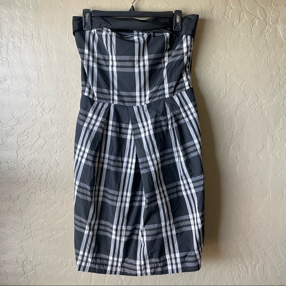 Zara Black and White Plaid Sheath Mini Dress - Picture 2 of 7